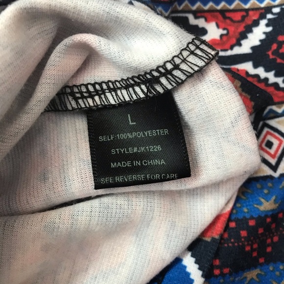 JEALOUS TOMATO Striped Aztec Tribal Pull-on Stretchy Knee-Length Pencil Skirt L - Picture 4 of 4